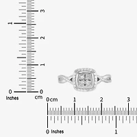 Limited Quantities! Womens 1/10 CT. T.W. Natural White Diamond Sterling Silver Cushion Promise Ring
