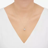 Limited Quantities! Womens 1/8 CT. T.W. Genuine Blue Aquamarine 14K Gold Flower 18 Inch Pendant Necklace