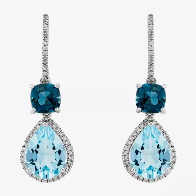 Limited Quantities! Womens 1/10 CT. T.W. Genuine Blue Topaz Sterling Silver Drop Earrings