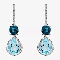 Limited Quantities! Womens 1/10 CT. T.W. Genuine Blue Topaz Sterling Silver Drop Earrings