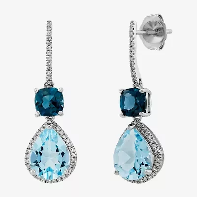Limited Quantities! Womens 1/10 CT. T.W. Genuine Blue Topaz Sterling Silver Drop Earrings