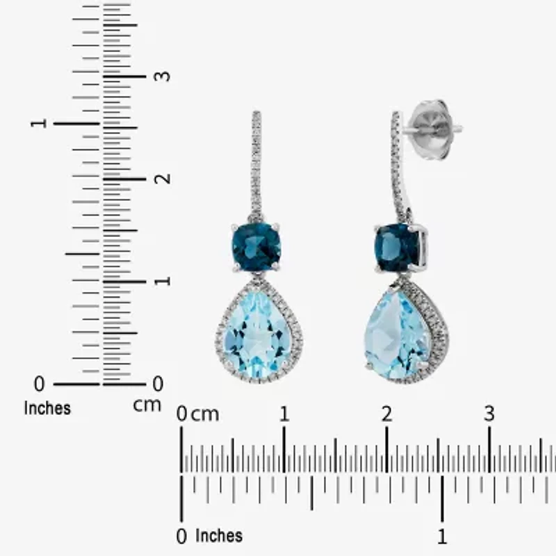 Limited Quantities! Womens 1/10 CT. T.W. Genuine Blue Topaz Sterling Silver Drop Earrings
