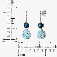 Limited Quantities! Womens 1/10 CT. T.W. Genuine Blue Topaz Sterling Silver Drop Earrings