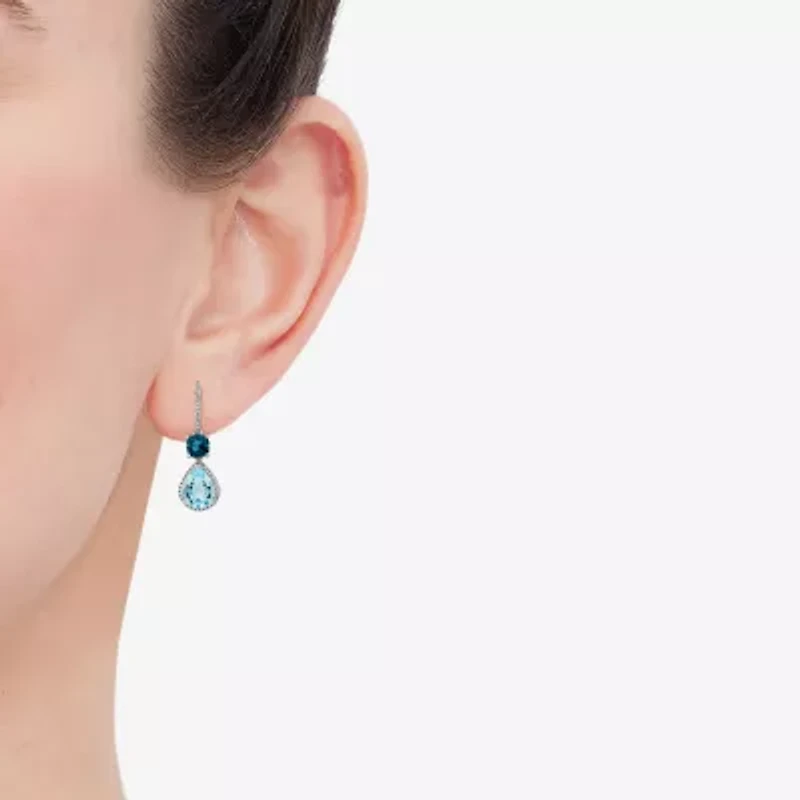 Limited Quantities! Womens 1/10 CT. T.W. Genuine Blue Topaz Sterling Silver Drop Earrings