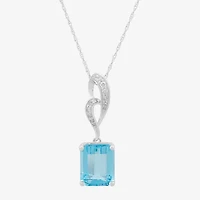 Limited Quantities! Womens 1/10 CT. T.W. Genuine Blue Topaz 14K White Gold 18 Inch Pendant Necklace