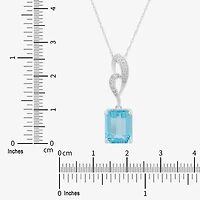 Limited Quantities! Womens 1/10 CT. T.W. Genuine Blue Topaz 14K White Gold 18 Inch Pendant Necklace