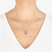 Limited Quantities! Womens Diamond Accent Genuine Purple Amethyst Sterling Silver Heart 18 Inch Pendant Necklace