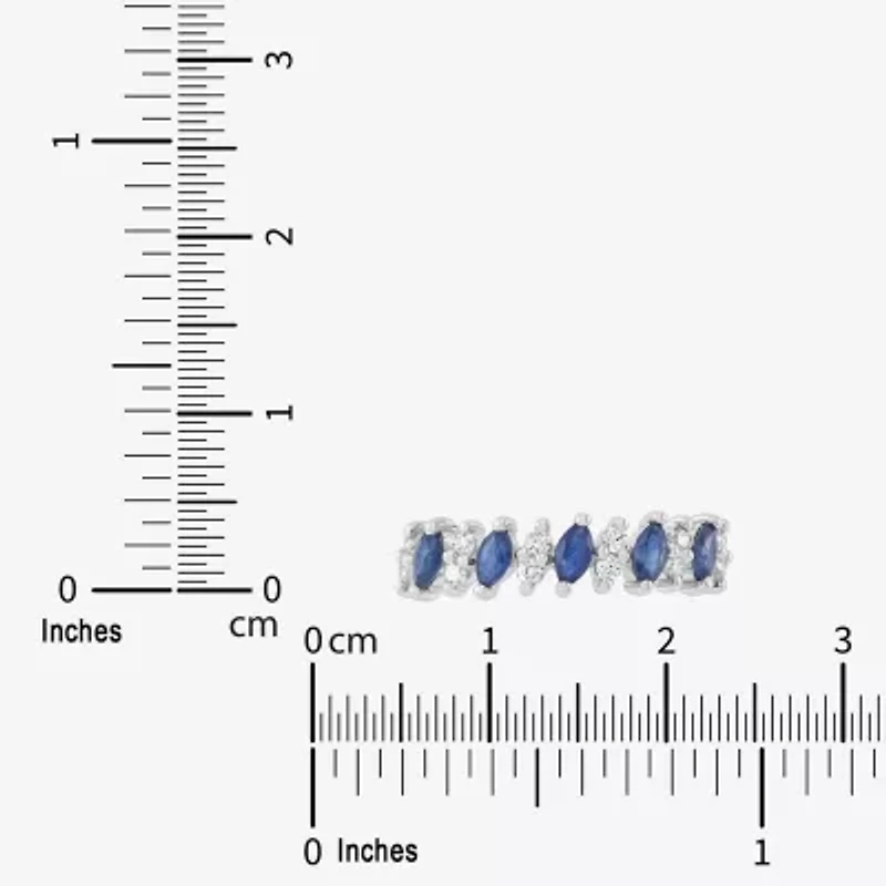 Limited Quantities! Womens 4.5MM Lab Created Blue Sapphire 14K Gold Over Silver Band