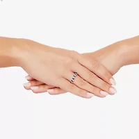 Limited Quantities! Womens 4.5MM Lab Created Blue Sapphire 14K Gold Over Silver Band