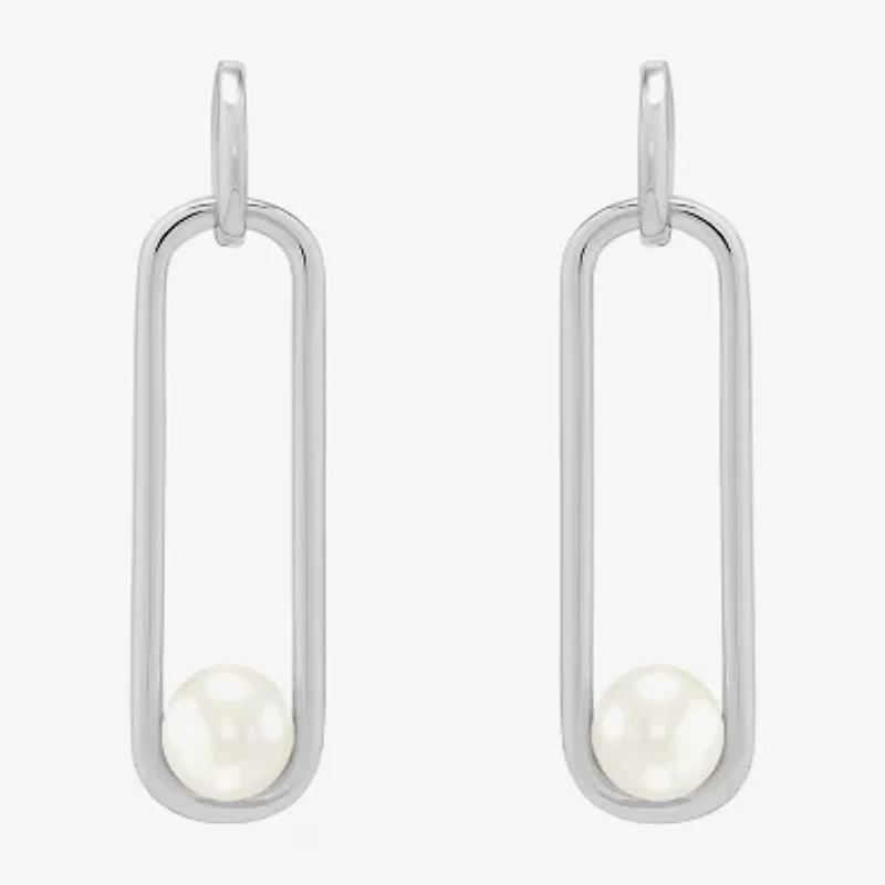 Limited Quantities! Womens Dyed White Cultured Freshwater Pearl Sterling Silver Drop Earrings