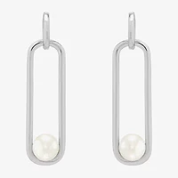 Limited Quantities! Womens Dyed White Cultured Freshwater Pearl Sterling Silver Drop Earrings