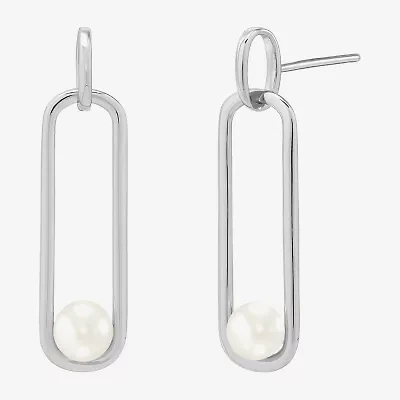 Limited Quantities! Womens Dyed White Cultured Freshwater Pearl Sterling Silver Drop Earrings