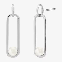 Limited Quantities! Womens Dyed White Cultured Freshwater Pearl Sterling Silver Drop Earrings