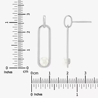 Limited Quantities! Womens Dyed White Cultured Freshwater Pearl Sterling Silver Drop Earrings