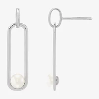 Limited Quantities! Womens Dyed White Cultured Freshwater Pearl Sterling Silver Drop Earrings