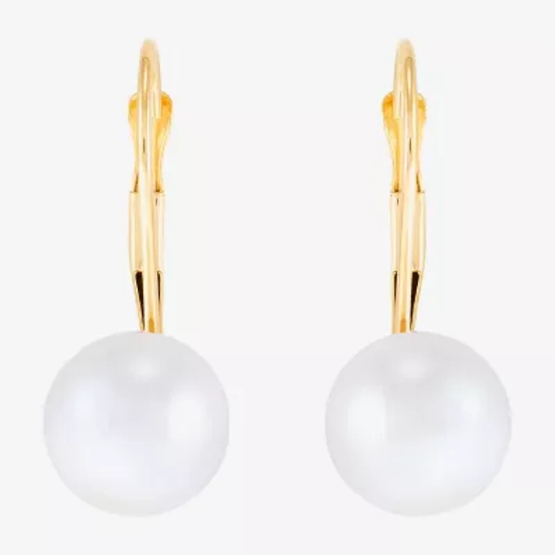 Limited Quantities! Womens Dyed White Cultured Freshwater Pearl 14K Gold Drop Earrings