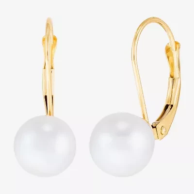 Limited Quantities! Womens Dyed White Cultured Freshwater Pearl 14K Gold Drop Earrings