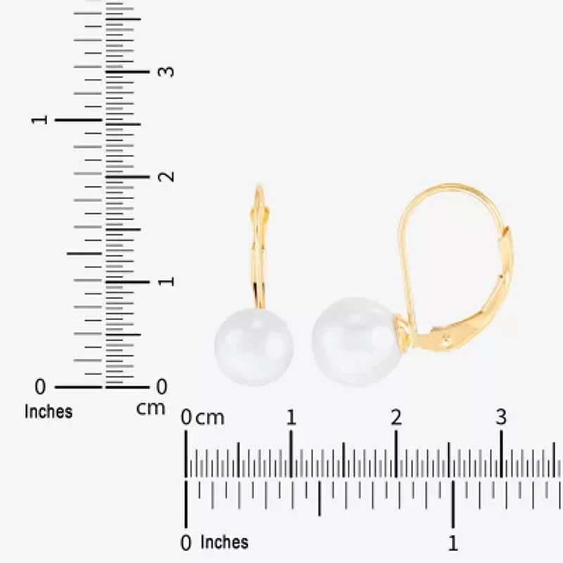 Limited Quantities! Womens Dyed White Cultured Freshwater Pearl 14K Gold Drop Earrings