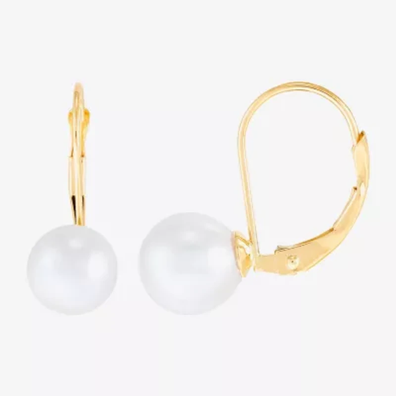 Limited Quantities! Womens Dyed White Cultured Freshwater Pearl 14K Gold Drop Earrings