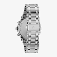 Bulova Mens Chronograph Silver Tone Stainless Steel Bracelet Watch 96b305
