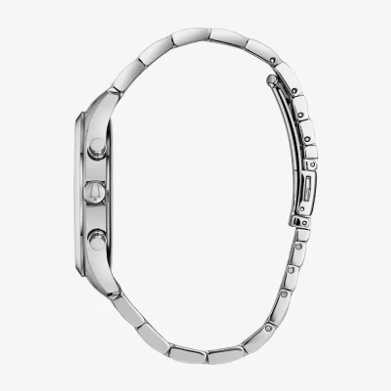 Bulova Mens Chronograph Silver Tone Stainless Steel Bracelet Watch 96b305