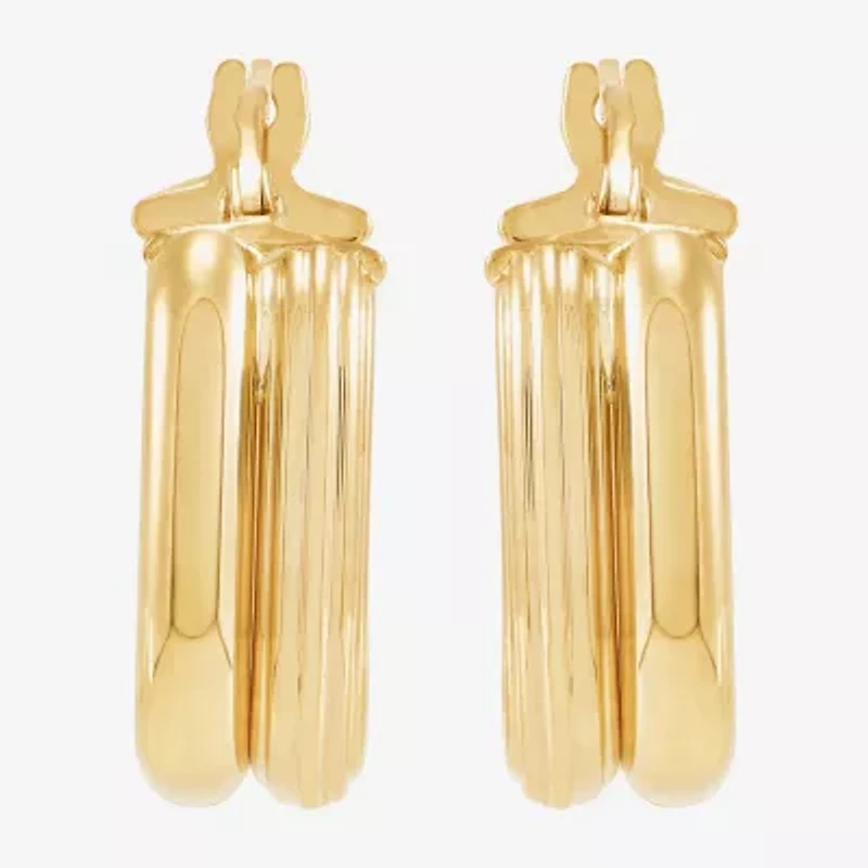 Gold Addiction Womens 10K Gold Hoop Earrings