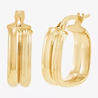 Gold Addiction Womens 10K Gold Hoop Earrings
