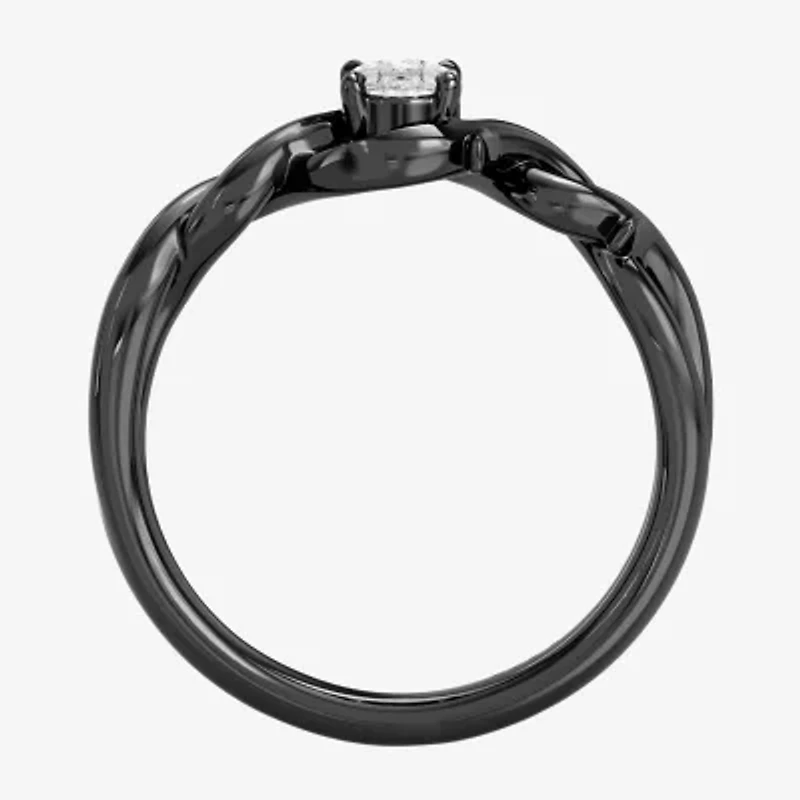 Enchanted Disney Fine Jewelry Maleficent (F,Si1) Womens 1/3 CT. Lab Grown White Diamond Sterling Silver Cocktail Ring