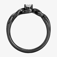 Enchanted Disney Fine Jewelry Maleficent (F,Si1) Womens 1/3 CT. Lab Grown White Diamond Sterling Silver Cocktail Ring