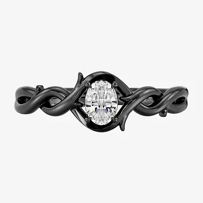 Enchanted Disney Fine Jewelry Maleficent (F,Si1) Womens 1/3 CT. Lab Grown White Diamond Sterling Silver Cocktail Ring