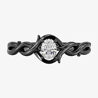 Enchanted Disney Fine Jewelry Maleficent (F,Si1) Womens 1/3 CT. Lab Grown White Diamond Sterling Silver Cocktail Ring