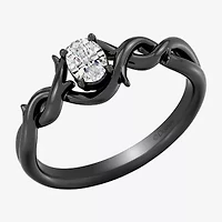 Enchanted Disney Fine Jewelry Maleficent (F,Si1) Womens 1/3 CT. Lab Grown White Diamond Sterling Silver Cocktail Ring