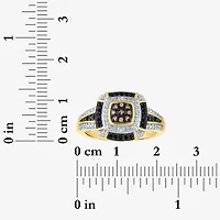 1/10 CT.T.W. Natural White, Champagne and Color-Enhanced Black Diamond Ring