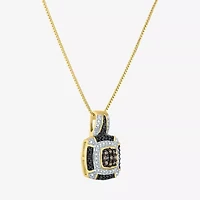 1/10 CT.T.W. Natural White, Champagne and Color-Enhanced Black Diamond Pendant Necklace