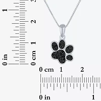 1/10 CT.T.W. Natural Color-Enhanced Black Diamond Sterling SIlver Paw Pendant Necklace