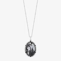 Maleficent(I, I2) Womens 1/6 CT. T.W. Genuine White Mother Of Pearl Sterling Silver Oval 18 Inch Pendant Necklace