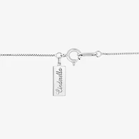 Enchanted Disney Fine Jewelry Cinderella (I, I2) Womens 1/8 CT. T.W. Genuine Blue Drusy Sterling Silver Oval 18 Inch Pendant Necklace