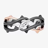 Maleficent(F, Si1) Womens 1/4 CT. T.W. Lab Grown White Diamond 14K Rose Gold Over Silver Sterling Marquise Maleficent Cocktail Ring