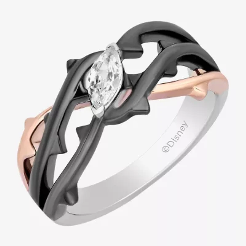 Maleficent(F, Si1) Womens 1/4 CT. T.W. Lab Grown White Diamond 14K Rose Gold Over Silver Sterling Marquise Maleficent Cocktail Ring