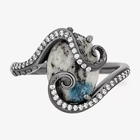 Enchanted Disney Fine Jewelry Ursula(I, I2) Womens 1/6 CT. T.W. Genuine Multi Color Jasper Sterling Silver Oval Ursula Cocktail Ring