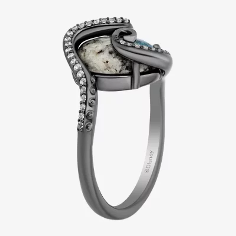 Enchanted Disney Fine Jewelry Ursula(I, I2) Womens 1/6 CT. T.W. Genuine Multi Color Jasper Sterling Silver Oval Ursula Cocktail Ring
