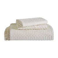 SUPERIOR® Remi Geometric Fringe Boho Modern Jacquard Bedspread