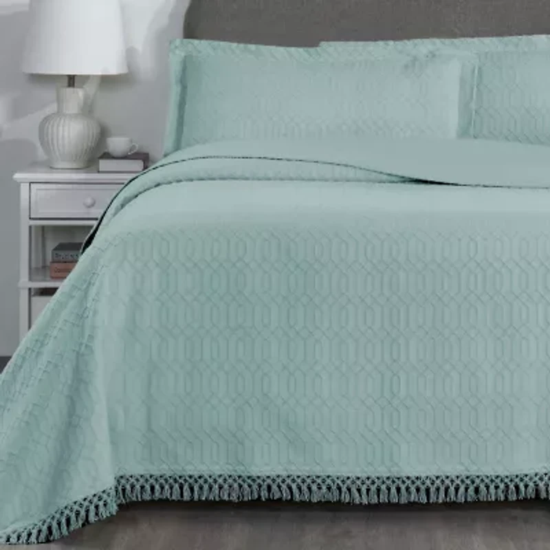 SUPERIOR® Remi Geometric Fringe Boho Modern Jacquard Bedspread