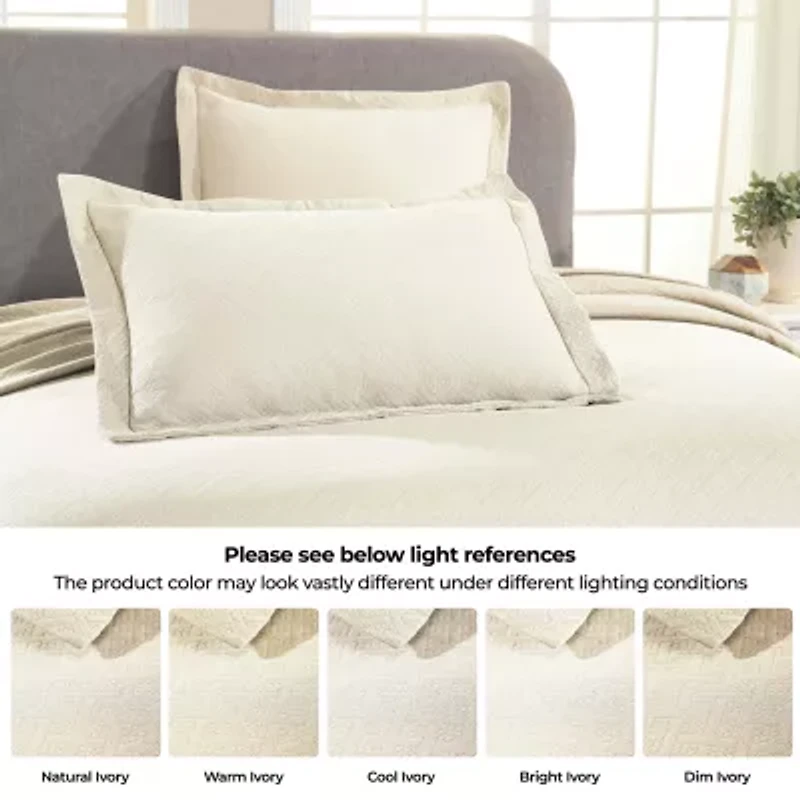 SUPERIOR® Basketweave Matelasse Cotton Woven Jacquard Bedspread