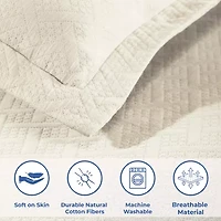 SUPERIOR® Basketweave Matelasse Cotton Woven Jacquard Bedspread