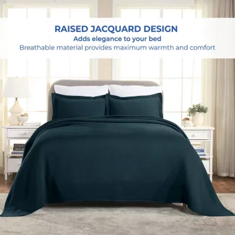 SUPERIOR® Basketweave Matelasse Cotton Woven Jacquard Bedspread