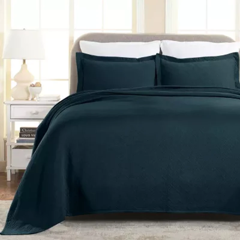 SUPERIOR® Basketweave Matelasse Cotton Woven Jacquard Bedspread