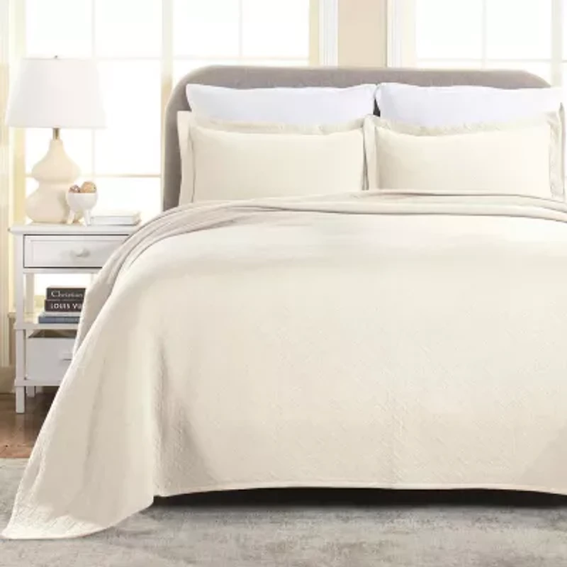 SUPERIOR® Basketweave Matelasse Cotton Woven Jacquard Bedspread