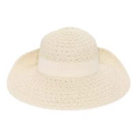 Liz Claiborne Straw White Ribbon Bow Womens Floppy Hat