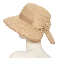 Liz Claiborne Self Bow-Back Split Brim Framer Womens Floppy Hat